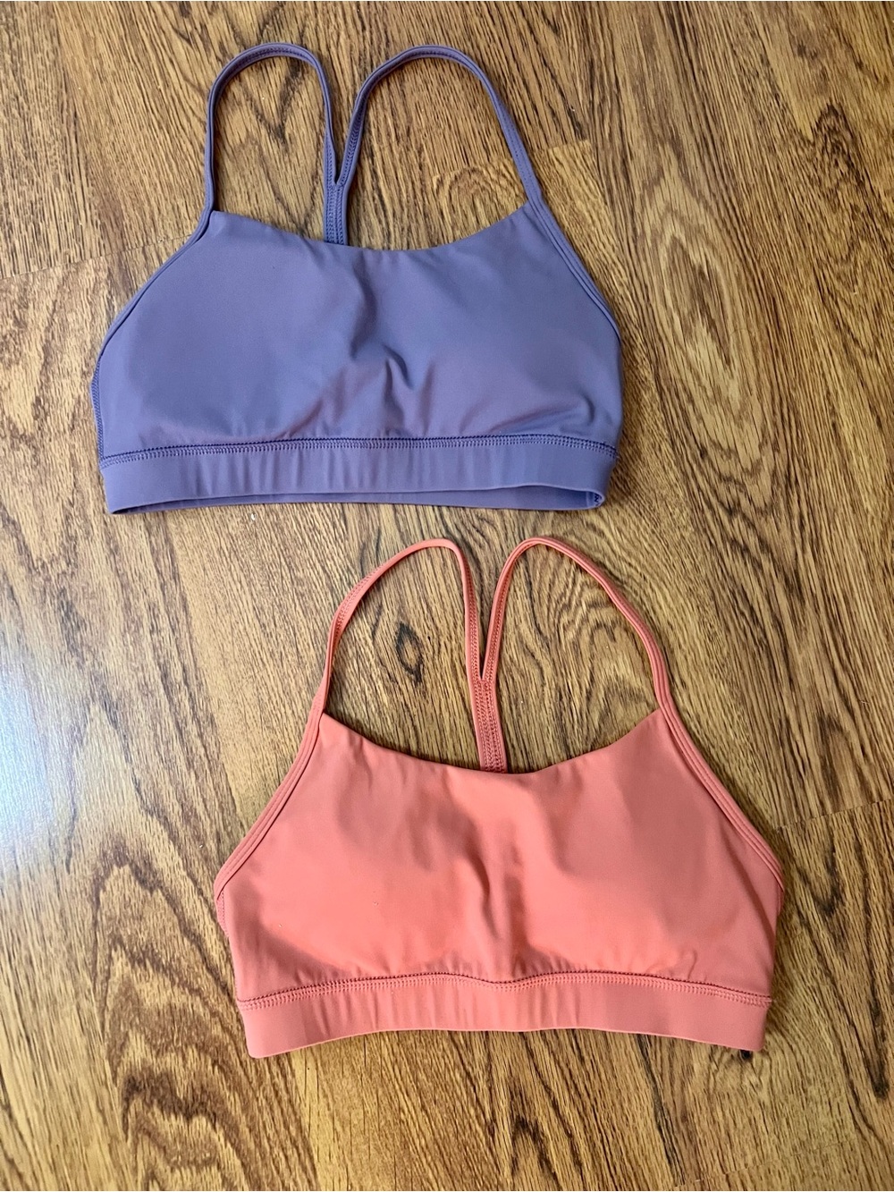 Free Spirit Outlet 2 Pack Sports Bras Purple + Coral Orange Size Small